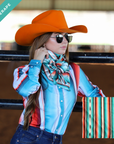 TEAL SERAPE WILD RAG