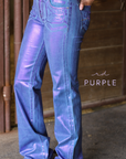 SIGNATURE TROUSER - PURPLE METALLIC WASH