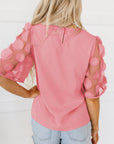 Aliza Applique Mesh Half Sleeve Blouse