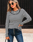 Remi Stripe Double-layer Long Sleeve Top