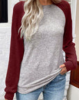 Colorblock Raglan Long Sleeve T-Shirt