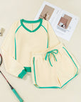 Wren Long Sleeve Pullover and Drawstring Shorts Outfit