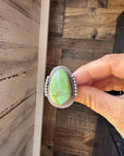 Adjustable Green Turquoise Ring – Sterling Silver – One of a Kind – Made in USA