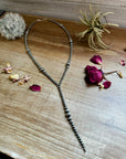 Lariat graduated sterling silver pearl