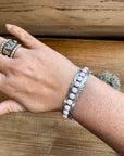 Cuff Bracelet - Pink Conch & Sterling Silver