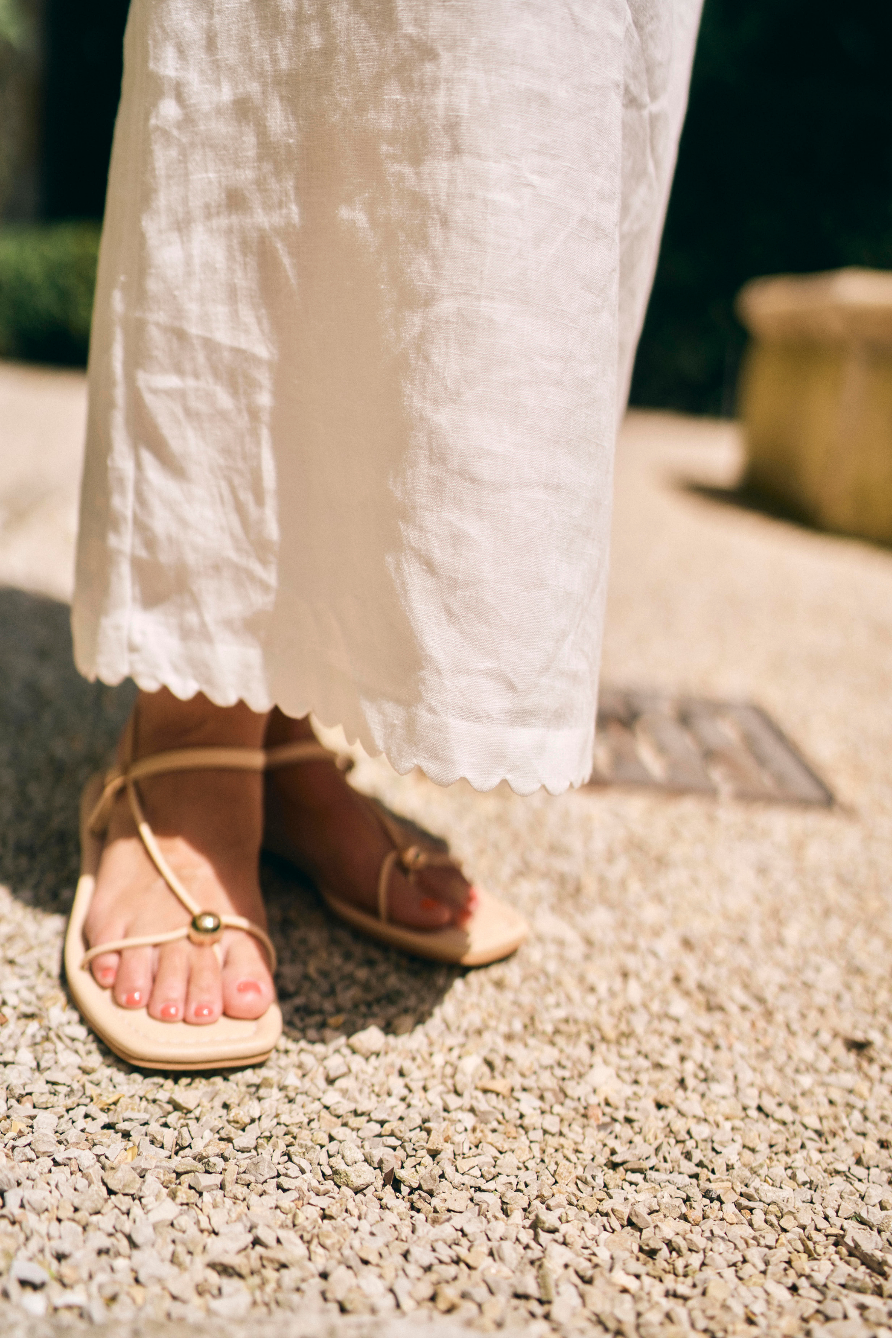 MASON'S DAUGHTER | Ella Scallop Maxi Skirt, White Linen