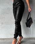 Leather Skinny Tapered Pants