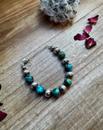 10 mm Sterling Silver Pearls bracelet and turquoise
