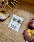 Dragonfly Earrings with Kingman Turquoise – Sterling Silver