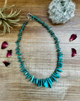 18 inch AMERICAN turquoise with 3 mm sterling silver pearls
