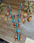 Massive Butterfly Necklace – Kingman Turquoise & Spiny Oyster – 32.5 Inch