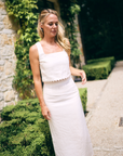 MASON'S DAUGHTER | Ella Scallop Maxi Skirt, White Linen