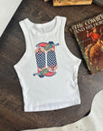 Cowboy Boots Cropped Tank