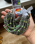 Sterling Silver Pearls with Green Turquoise Rondelles Bracelet