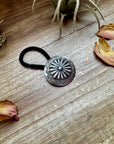 Sterling Silver Hair Tie – Stamped Concho Detail