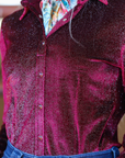 BURGUNDY VELVET SPARKLE PERFORMANCE RODEO SHIRT