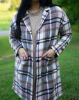 Lilia Plaid Button Up Lapel Jacket