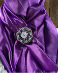 35X35" Solid Purple Wild Rag / Scarf WRS1 - Crystal Concho Wild Rag Slides - Assorted