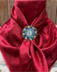 35X35" Solid Burgundy Wild Rag / Scarf WRS14 - Crystal Concho Wild Rag Slides - Assorted