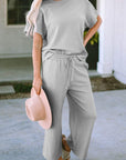 Textured Top and Pants Set