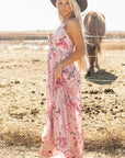 Jenesis Floral Pleated Maxi Dress