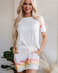 Paislee Rainbow Striped T Shirt and Shorts Set