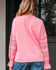 Brielle Lace Ruffled Sleeve Patchwork Loose Sweatshirt