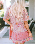 Paislee Hibiscus Floral Print Ruffle Mini Dress
