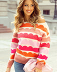Sarah Wave Striped Sweater