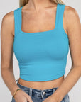 Cotton Square Neck Cropped Cami Top