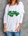 Brinley Chenille Lucky Pattern Sweatshirt