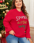 Plus Size Christmas Sparkle All The Way Tinsel Sweater
