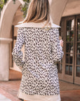 Leopard Patchwork Zip-Up Collar Mini Dress