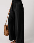 Kenzie Drawstring Elastic Waist Casual Wide Leg Pants