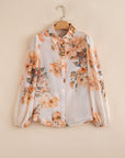 Floral Puff Sleeve Collared Shirt