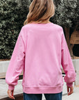 Lilah Lace Patched Raglan Sleeve Loose Fit Sweatshirt