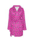 Hot Pink Lightning Bolt Women's Western Bath Robe