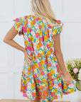 Mara Floral Flutter Sleeve Mini Dress