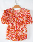 Margo Floral Split Neck Blouse