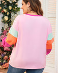 Harlow Plus Size Patchwork Long Sleeve Top
