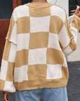 Checker Bishop Sleeve Sweater