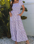 Floral Bubble Sleeve Maxi Dress