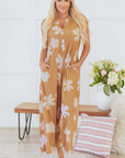 Laura Sleeveless Button up Wide Leg Loose Jumpsuit