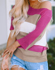 Willow Stripe Knit Half Sleeve Sweater