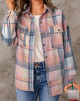 Plaid Flap Pocket Shacket
