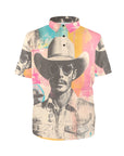 Baha Ranch Retro Pop Western Cool Cowboy Polo Shirt