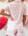 Bow Top and Shorts Pajama Set