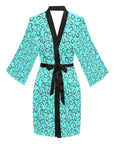 Mini Turquoise Horeshoe Women's Lounge Kimono Robe