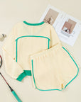 Wren Long Sleeve Pullover and Drawstring Shorts Outfit
