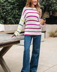 Emerson Colorful Striped Crew Neck Sweater